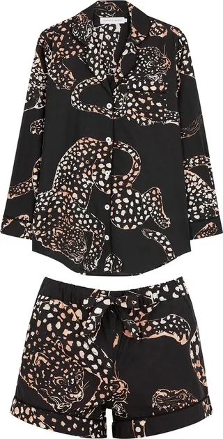 Desmond & Dempsey The Jag Printed Cotton Pyjama Set