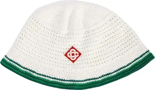 Logo cotton crochet bucket hat