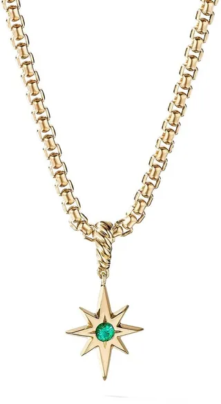 18kt yellow gold North Star Birthstone Charm Enhancer