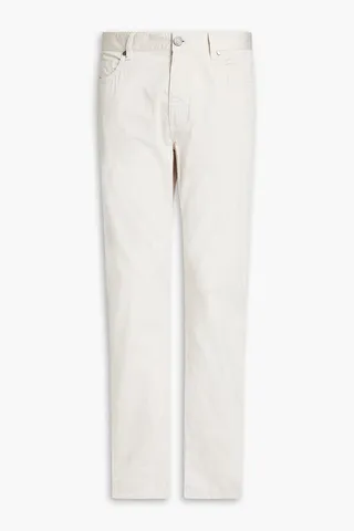 Slim-fit cotton-sateen pants