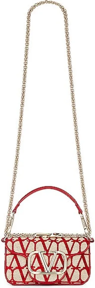 Valentino Garavani Small Loco Shoulder Bag in Red