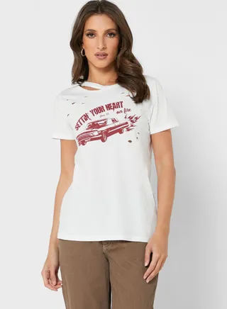 Round Neck Graphic T-Shirt
