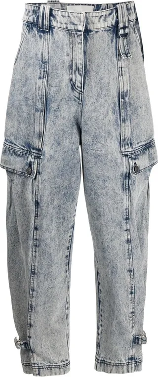 Over-Dyed Tapered Utility Jeans