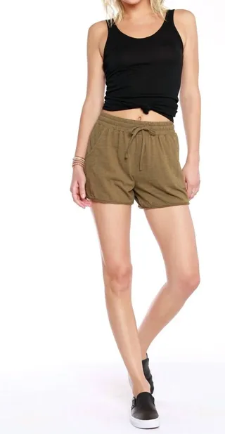 Slub Drawstring Shorts in Grenade