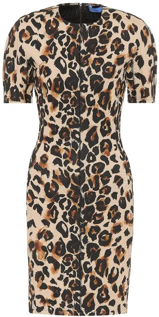 Leopard-print jersey dress