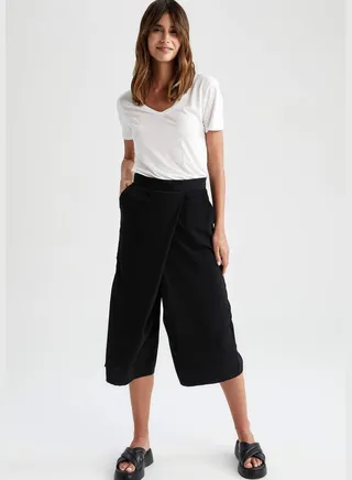 Fitted Elasticated Waist Crop Culottes