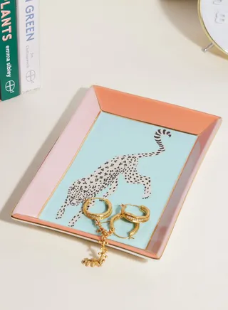 Yvonne Ellen Rect Trinket Dish - Cheetah