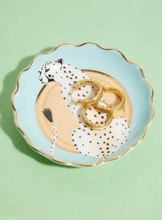 Yvonne Ellen Fluted Trinket Dish -Leopard