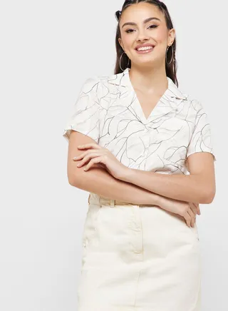 Printed Button Down Shirt