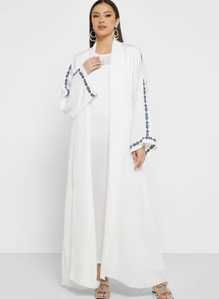 Wide Sleeve Embroidered Abaya