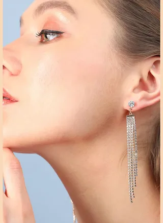 Gold Plated Designer Stone Party Drop Earring For Women