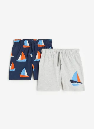 Kids 2 Pack Graphic Pull On Shorts