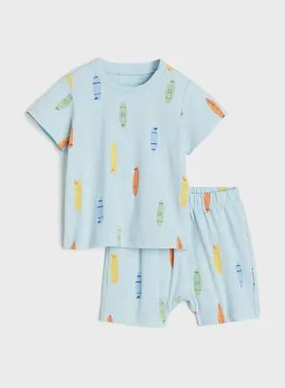 Infant Printed T-Shirt & Shorts Set
