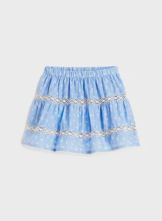 Kids Lace Trimmed Essential Midi Skirt