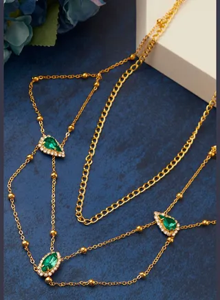 Gold Plated Designer Stone Necklace