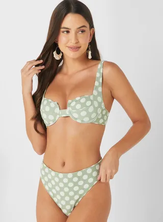Polka Dot Printed Bikini Bottom