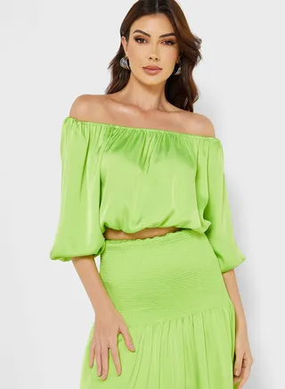 Off Shoulder Crop Top