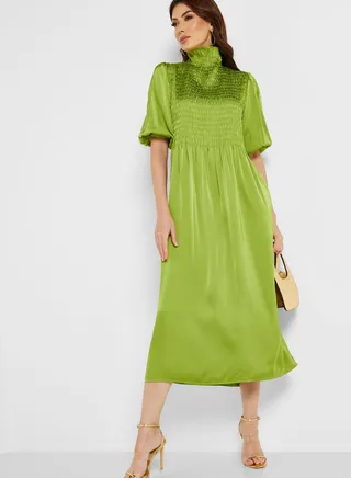 Crew Neck Tiered Dress