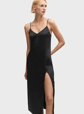 Strappy Front Slit Dress