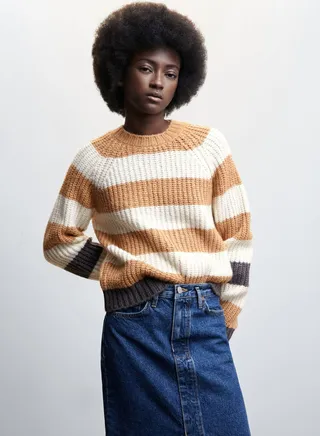 Crew Neck Stripe Sweater