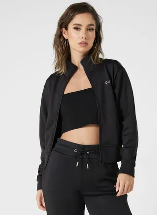 Logo Zippered Bomber Jacket