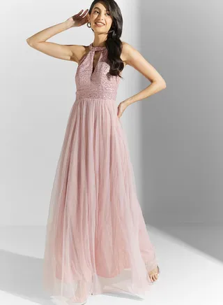 Backless Shimmer Tulle Dress