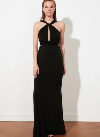 Halter Neck Keyhole Dress