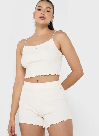 Strappy Ribbed Knitted Top