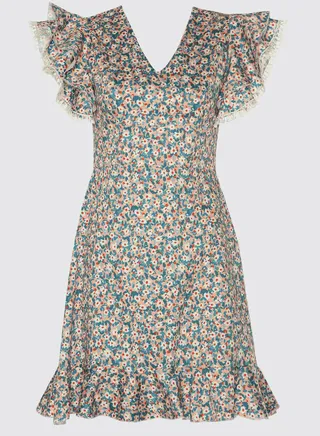 Layered Sleeve Printed Dress