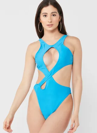 High Leg Cut Out Swimsuit