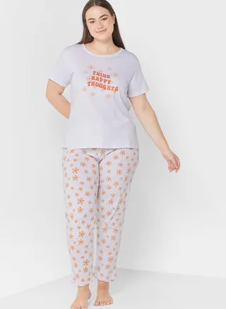Printed T-Shirt And Pyjama Set