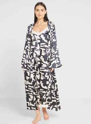 2 Piece Longline Robe & Night Slip Set