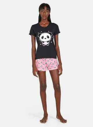 Casual Knit Top With Shorts Set Multicolour