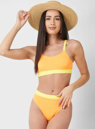 Colorblock Bikini Set