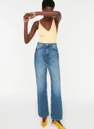 High Waist Straight Jeans
