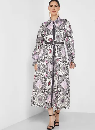 Printed Button Down Dress