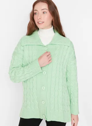 Collared Detailed Front Pocket Sweater