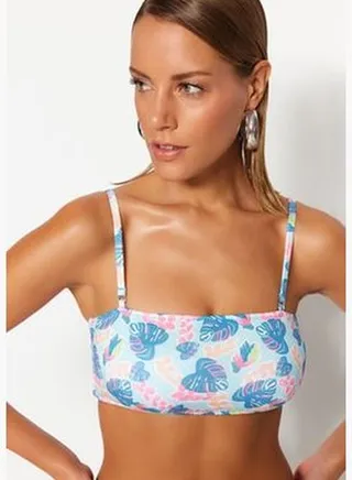 Floral Print Bandeau Bikini Top TBESS21BU0196