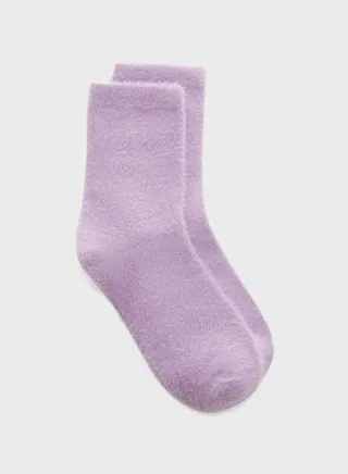 Fur Detail Crew Socks