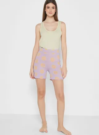 High Waist Printed Shorts