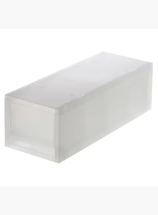 Polypropylene Vertical Shallow Draw-Out Case, W 14 x D 37 x H 12 cm, White