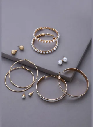Pack of 3 Designer Hoop Earrings