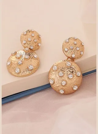 Gold Plated Designer Stone Party Drop Earring For Women