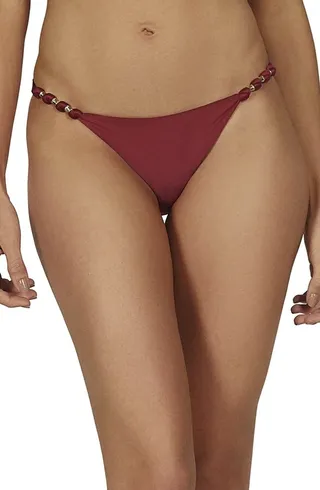 Paula Solid Bead & Knot Bikini Bottoms