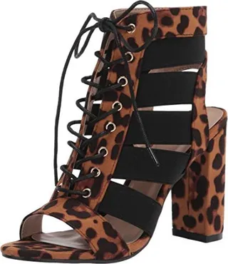 YOKI-CARRASON-24 Women's Lace Up Open Toe Elastic Booties