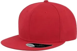 Atlantis Snap Back Flat Visor 6 Panel Cap - Red