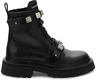 Studded Combat Leather Boots