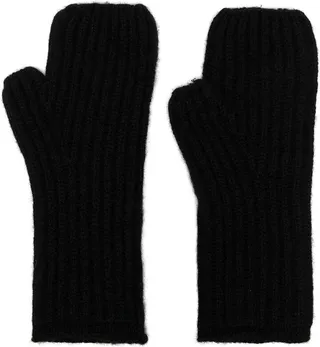 Ribbed-Knit Cashmere Gloves