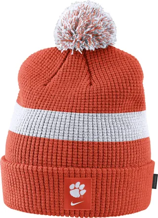 Nike Unisex College (Clemson) Pom Beanie in Orange