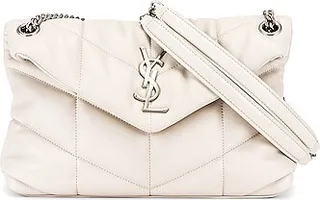 Saint Laurent Small Puffer Shoulder Bag in Neutral